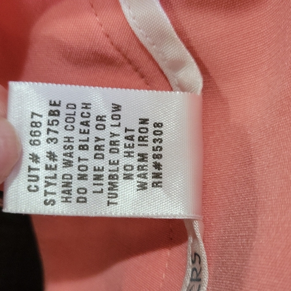 NWOT FIBERS by Barbara Lesser Peachy Pink Capri Crop Pants Size 10 - Picture 10 of 10